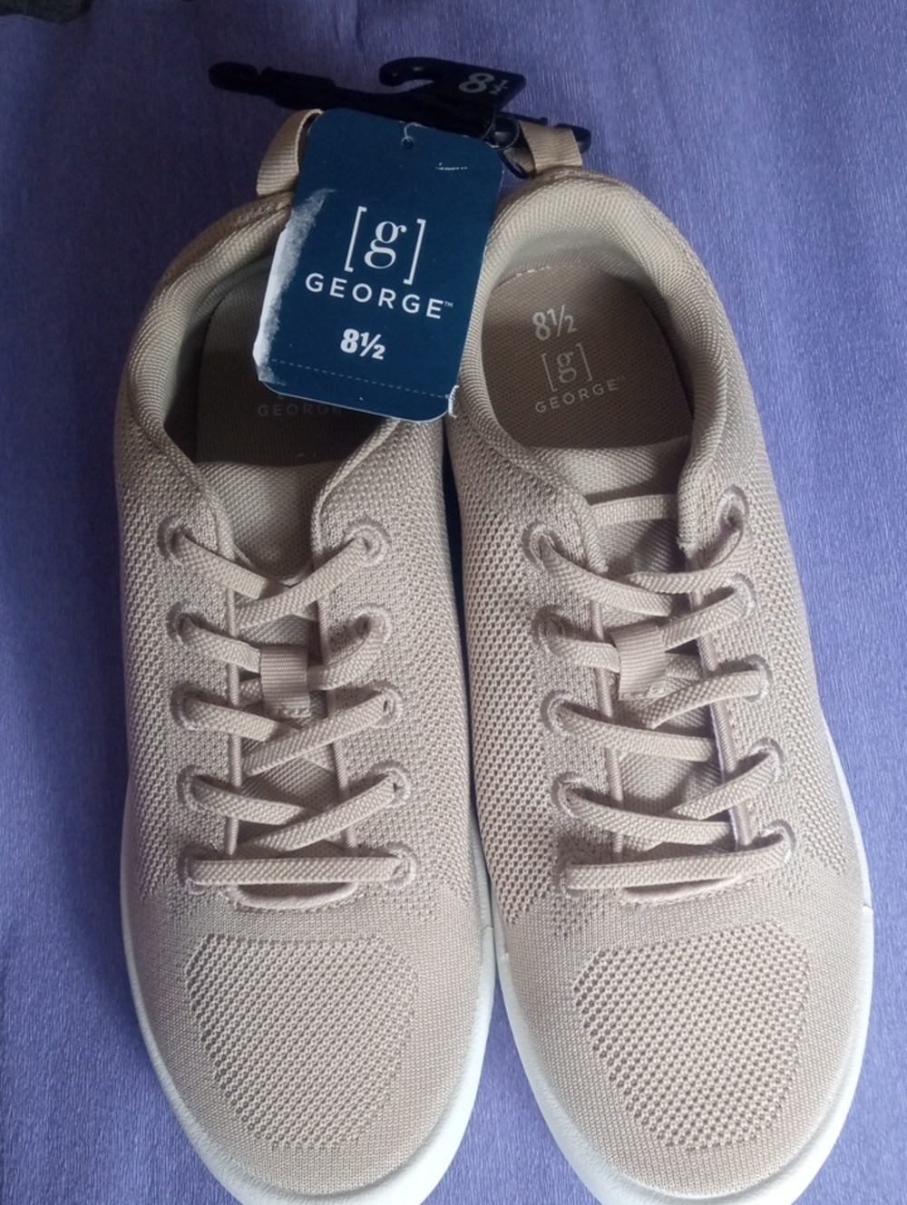 George Men's Knit Casual Sneakers in Light Beige;NWT, Sz.8.5